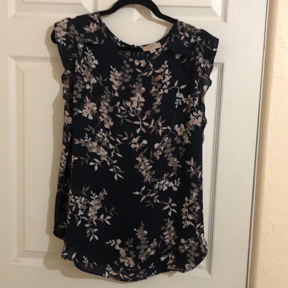 Loft cap sleeve blouse